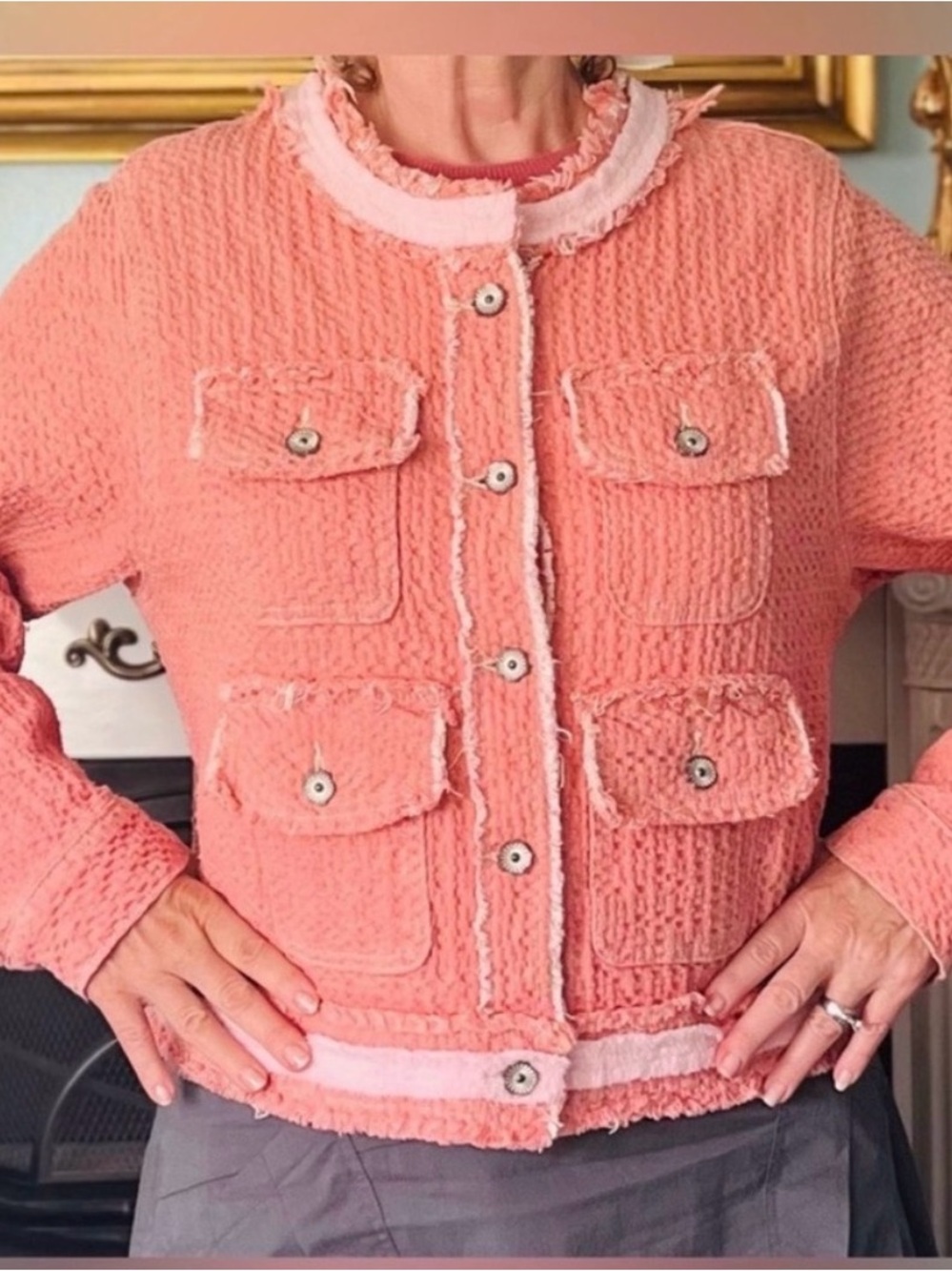 POL Coral Bouclé Pocket Jacket - Picture 5 of 6